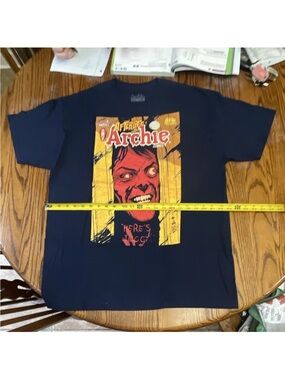 New Archie Navy Short-Sleeve Tee with Red & Yellow Graphic